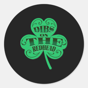 Sticker Rond Droit sur la rousse drôle de jour de la Saint-Patr