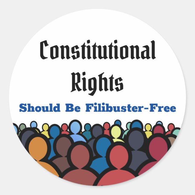 Sticker Rond Droits Constitutionnels Filibuster Free Classic Ro (Devant)