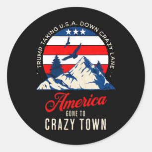 Sticker Rond Droits de douane de Trump fous et menant les États