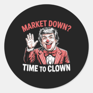 Sticker Rond Droits de douane de Trump Récession Mème Marchés b