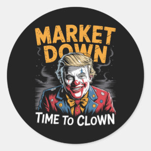 Sticker Rond Droits de douane de Trump Récession Meme Marchés e