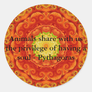 Sticker Rond Droits des animaux végétalien citation végétarienn