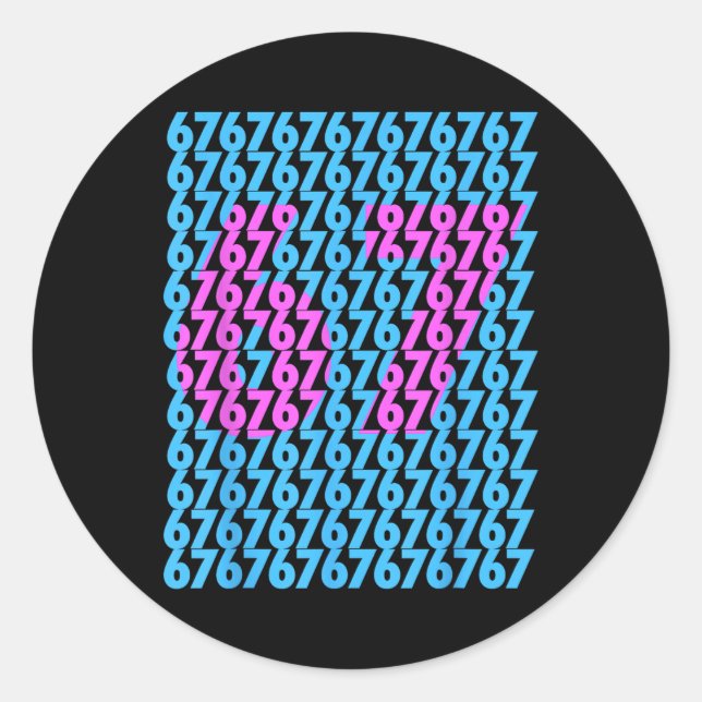 Sticker Rond Drôle 67 Caché 6 7 Mème Collège 6 7 Drôle 6 (Devant)