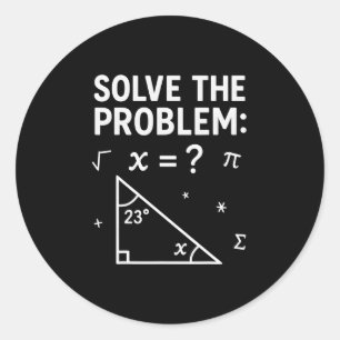 Sticker Rond Drôle 67 Math Meme Résoudre Le Problème Enseignant