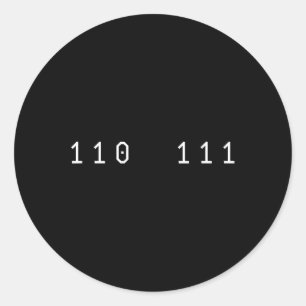 Sticker Rond Drôle 67 Mème Code Binaire Informatique Nerd Sl