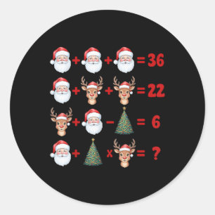 Sticker Rond Drôle 67 Meme Noël Prof de Maths Santa Six Sept