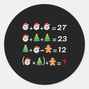 Sticker Rond Drôle 67 Meme Noël Prof de Maths Santa Six Sept