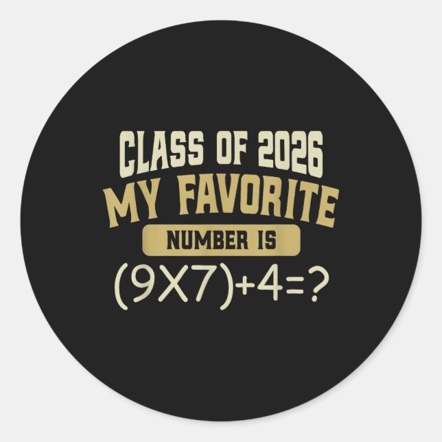 Sticker Rond Drôle 67 Meme Pemdas Math Six Sept Cl De 2026 Gra (Devant)