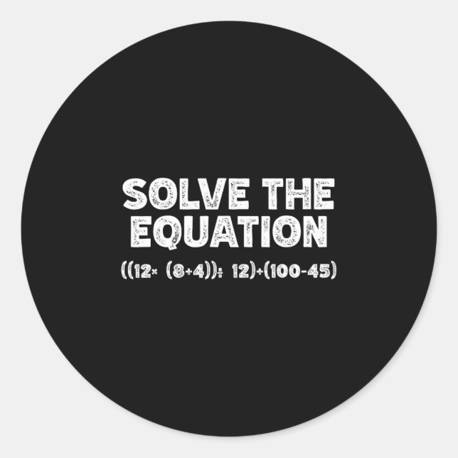 Sticker Rond Drôle 67 Meme Pemdas Prof de Mathématiques Élément (Devant)