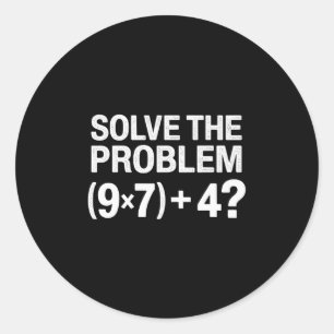 Sticker Rond Drôle 67 Mème Pemdas Prof de maths Brainrot Élémen