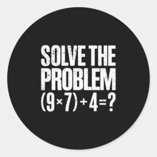 Sticker Rond Drôle 67 Mème Pemdas Prof de maths Brainrot Élémen