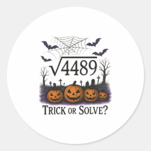 Sticker Rond Drôle 67 Mème Prof de maths 6 7 Halloween Carré Ro