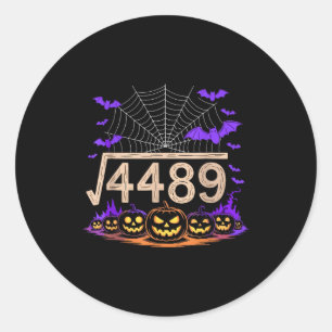 Sticker Rond Drôle 67 Mème Prof de maths 6 7 Halloween Carré Ro