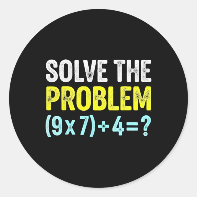 Sticker Rond Drôle 67 Mème Six Sept Prof de Maths Cerveau-pourr (Devant)