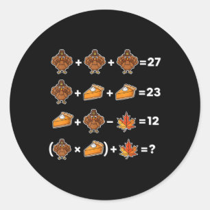 Sticker Rond Drôle 67 Memethanksgiving Prof de Maths Puzzle Din