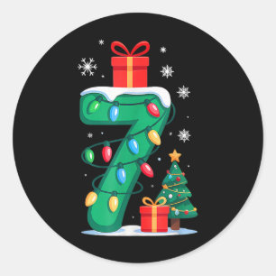 Sticker Rond Drôle 67 Noël 6 7 Six Sept Mème 6 7 Correspondant