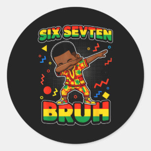 Sticker Rond Drôle 67 six sept bruh histoire noire africaine