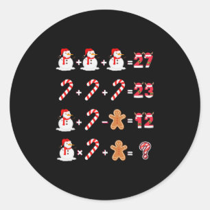 Sticker Rond Drôle 6 7 Mème 67 Noël Ordre Des Opérations Ma