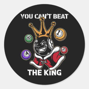 Sticker Rond Drôle 8 Ball Billard Joueur Huit Ball Billi