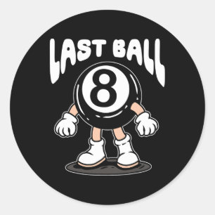 Sticker Rond Drôle 8 Ball Billard Joueur Huit Ball Billi