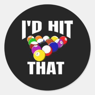 Sticker Rond Drôle 8 Ball Mens Billard Piscine Id Touché Que
