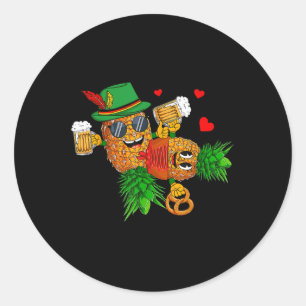 Sticker Rond Drôle à l'envers des ananas Couple Swingers Hommes