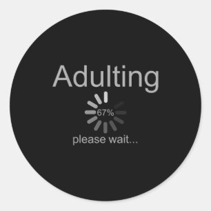 Sticker Rond Drole Adulte 18e Anniversaire Amusant 67 Chargemen