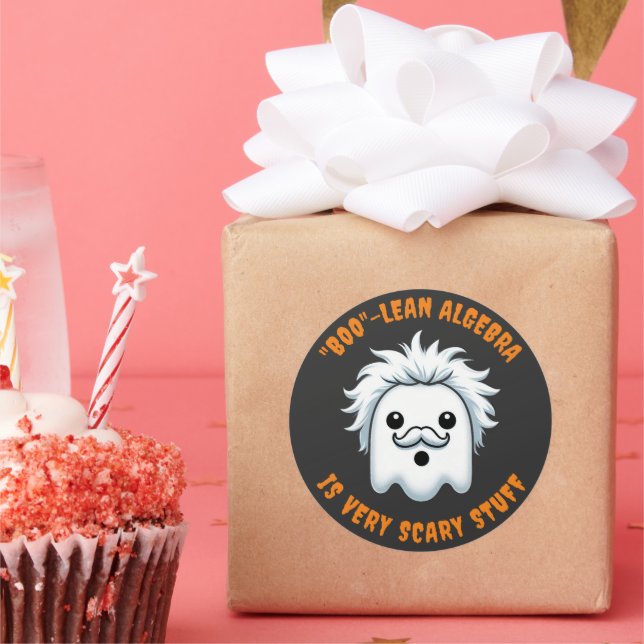 Sticker Rond Drôle algèbre booléenne est très effrayant Stuff (Fête)