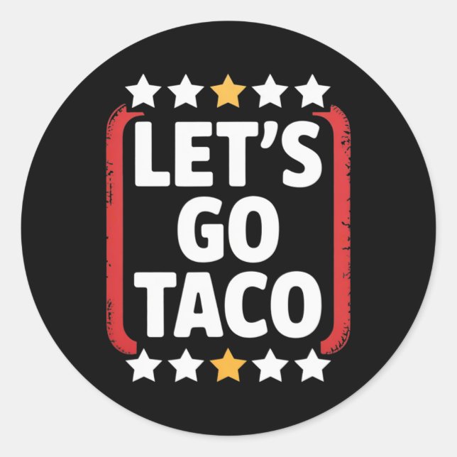 Sticker Rond Drôle Allons Taco 5 (Devant)