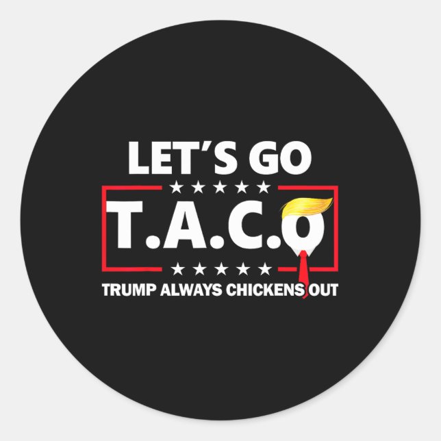 Sticker Rond Drôle Allons-y Taco 49 (Devant)