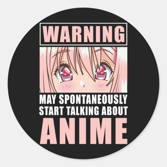 Sticker Rond Drôle Anime Girl Japonaise Otaku Manga Japon (Devant)
