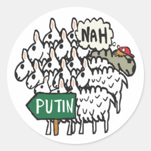 Sticker Rond Drôle anti-Poutine
