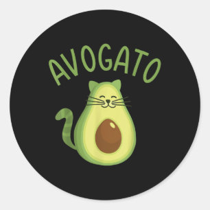 Sticker Rond Drôle Avogato Chat Pour Avocado Lover Et Cinco De