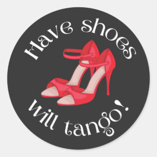Sticker Rond Drôle Avoir Des Chaussures Tango Rouge Tango Chaus