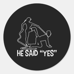Sticker Rond Drôle Bachelor Party Dit Groom Bride Mariage Ce