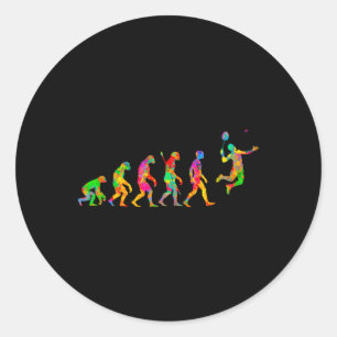 Sticker Rond Drôle Badminton Coloré Pour Hommes Femmes Ball Spo