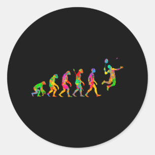 Sticker Rond Drôle Badminton Coloré Pour Hommes Femmes Ball Spo