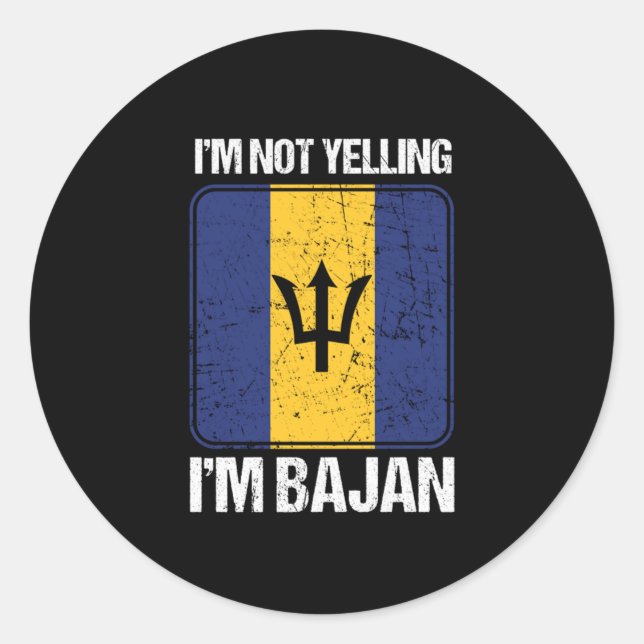 Sticker Rond Drôle Bajan Accent barbadien Je Ne Me Dis Pas Baj (Devant)