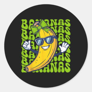Sticker Rond Drôle Banana Nom Banana Fruit Lover Personnalisé
