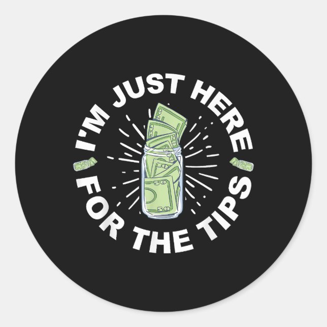 Sticker Rond Drôle barman juste (Devant)