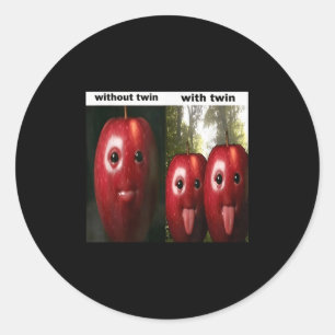 Sticker Rond Drôle Bête Ai Pomme Génération Z Mème Brainrot Hum
