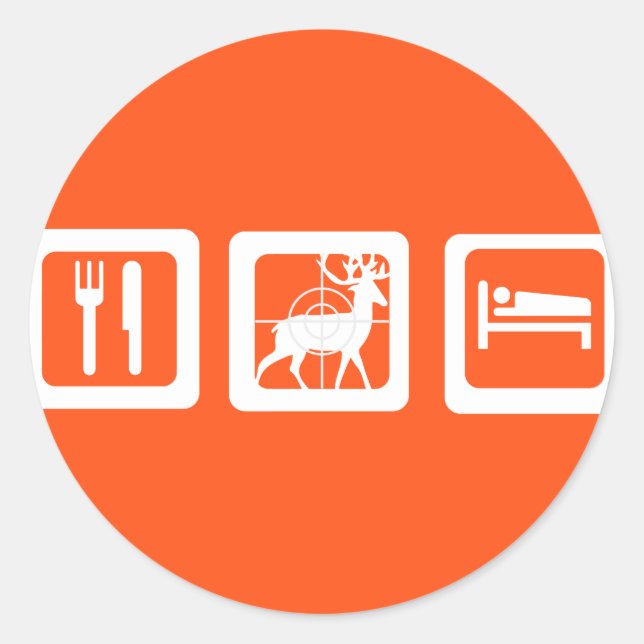 Sticker Rond Drôle Bon Voyage Manger Chasse de sommeil (Devant)