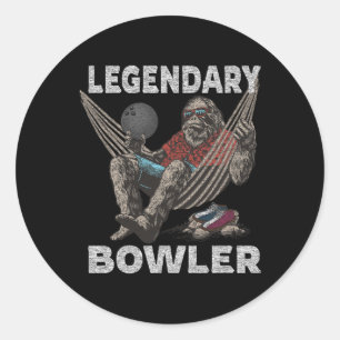 Sticker Rond Drôle Bowling Bowler légendaire dire