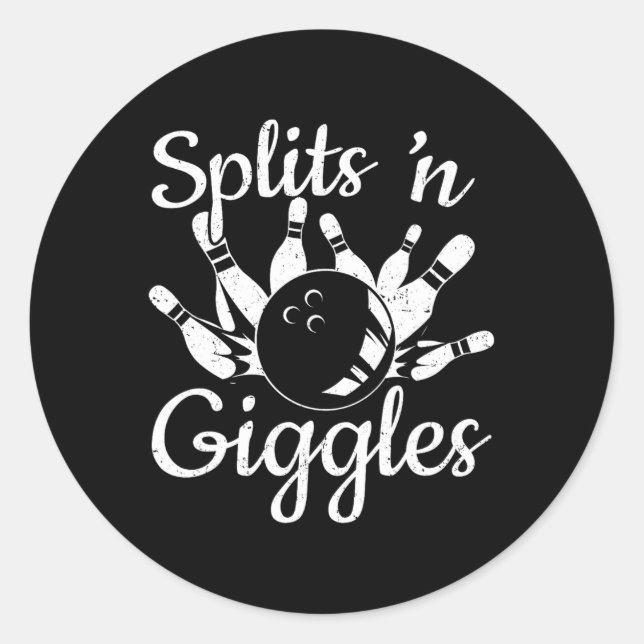Sticker Rond Drôle Bowling Cadeaux - Bouts N Giggles (Devant)