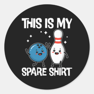 Sticker Rond Drôle Bowling Hommes Femmes Enfants C'Est Mon Chir