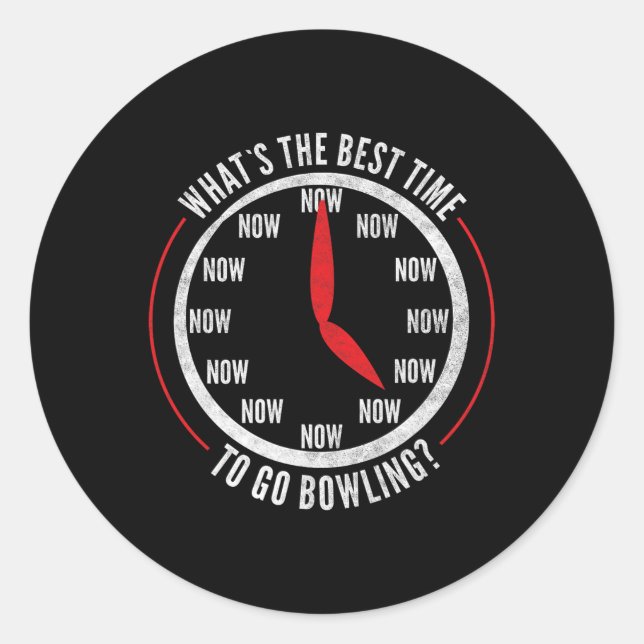 Sticker Rond Drôle Bowling Jersey Pour Hommes Et Femmes Bowling (Devant)