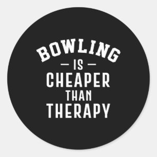 Sticker Rond Drôle Bowling Therapy - Bowling Gift