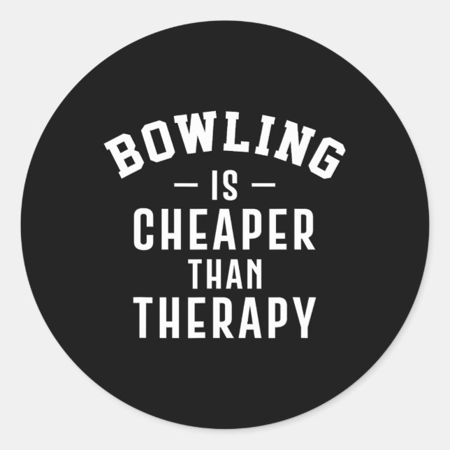 Sticker Rond Drôle Bowling Therapy - Bowling Gift (Devant)