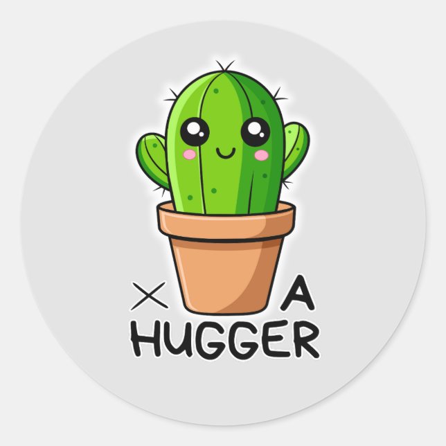 Sticker Rond Drôle Cactus Pun Plante mignon (Devant)