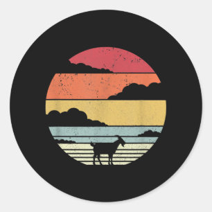 Sticker Rond Drôle cadeau de chèvre Vintage